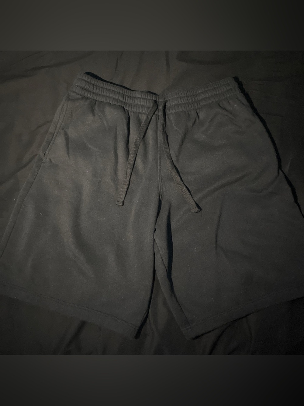 Men's Black Athletic Drawstring Shorts